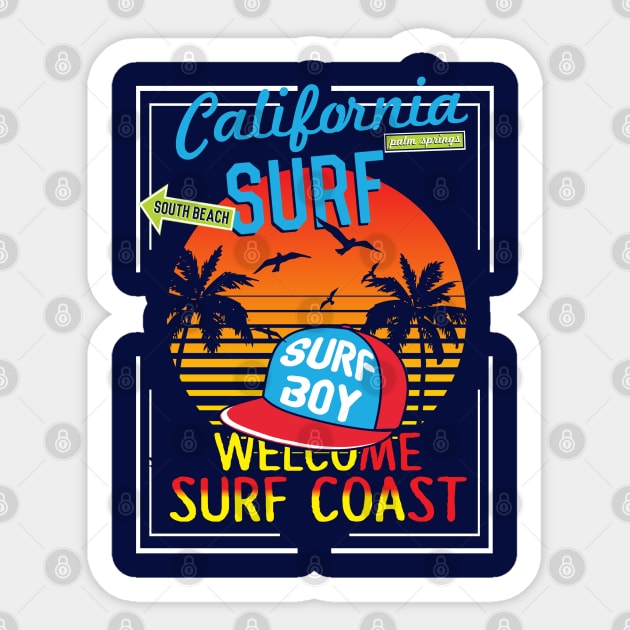 Surf coast California Sticker by RamsApparel08